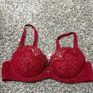 Victoria's Secret Deep Red Lace Bra